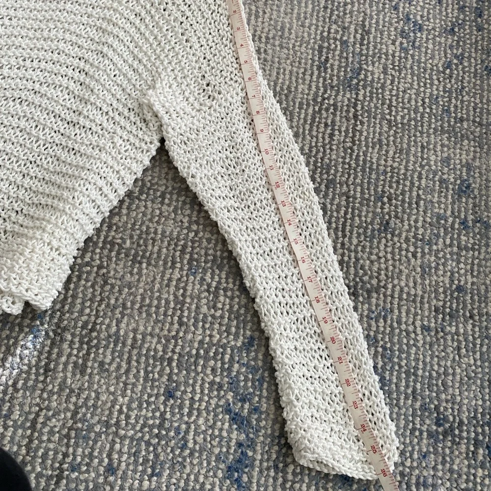 Mikoh White Open-Knit Lightweight Sweater